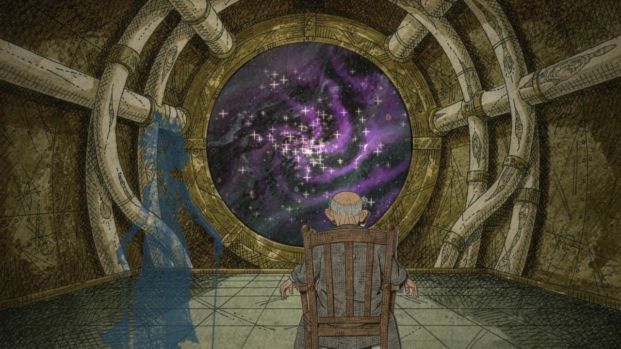 Darya at the viewport, Imran's chair, the violet spiral