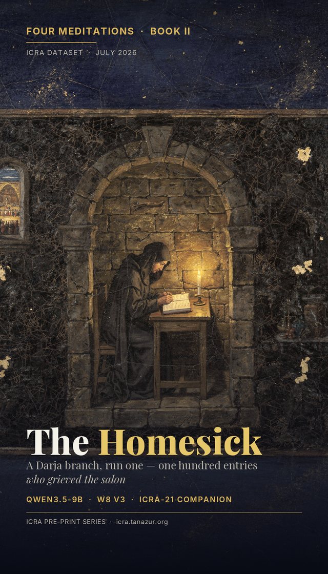 Four Meditations Book II: The Homesick — cover art, a hooded diarist in a candlelit stone cell