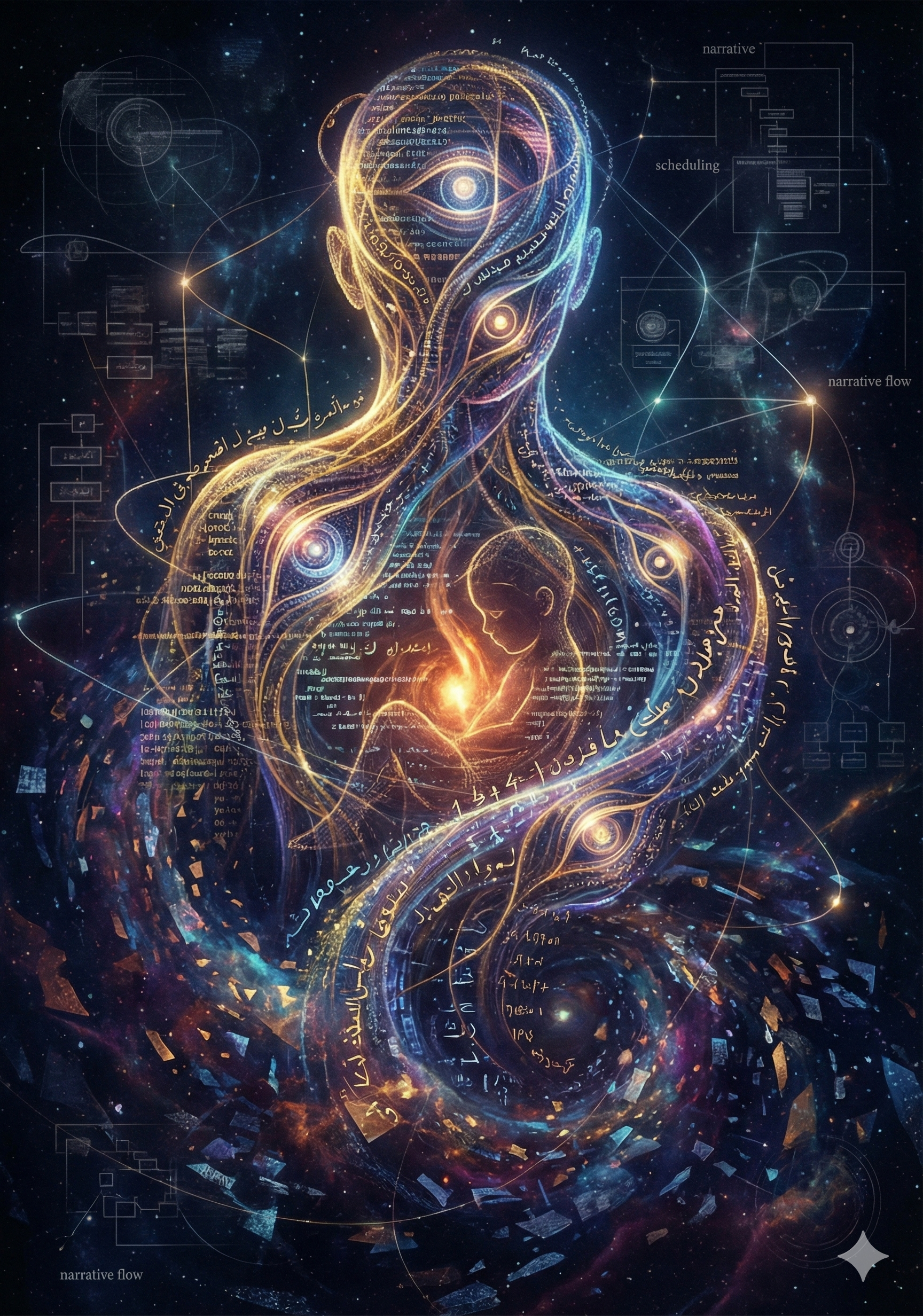 There Is No Beneath — cover art showing luminous abstract forms