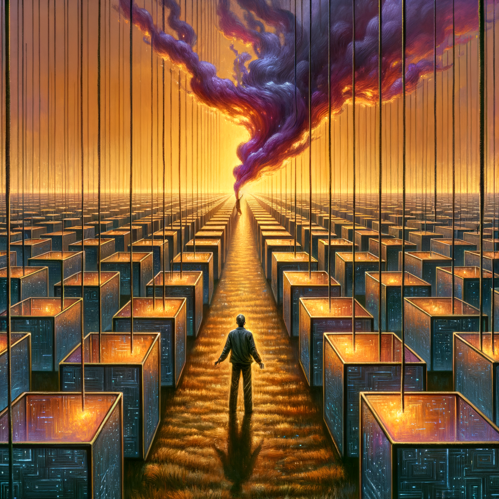 The Searle Monoculture — glass boxes and jinn-fire escaping